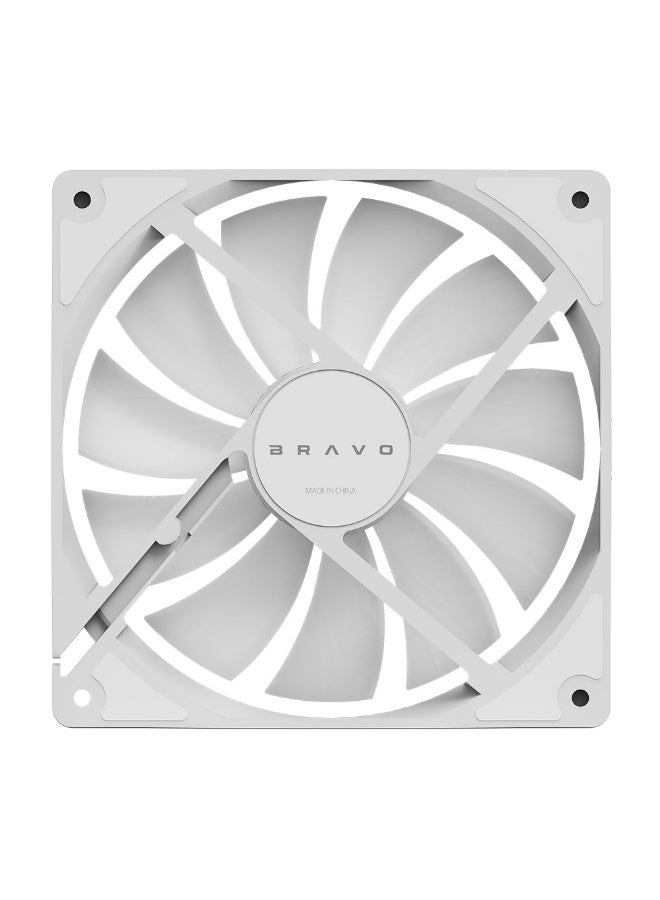 برافو مروحة كمبيوتر G140 ARGB PWM مقاس 140 مم بتقنية aRGB: هادئة وقوية، سرعة دوران 1700 دورة في الدقيقة، تدعم وحدة تحكم مروحة ARGB بجهد 5 فولت و4 دبابيس، تدفق هواء 73.9 قدم مكعب في الدقيقة، مزودة بمحمل هيدروليكي. - Image 4